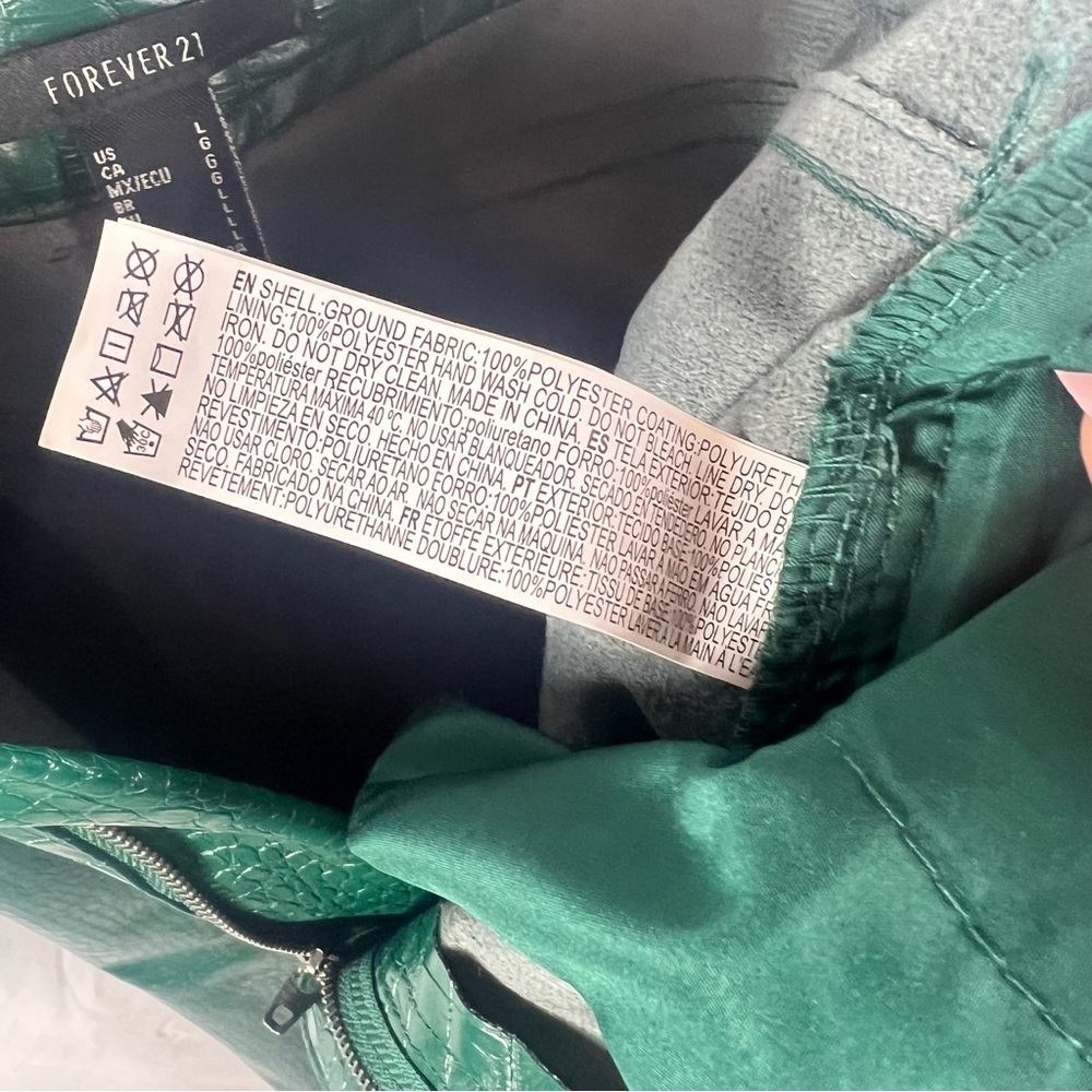 Forever 21 Teal Faux Croc Bootcut Pants - Picture 7 of 8